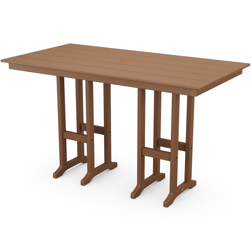 POLYWOOD Lakeside 37 X 72-Inch Farmhouse Bar Table - Teak