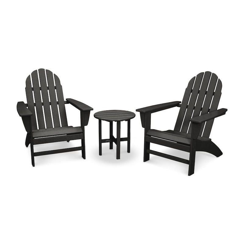 POLYWOOD Vineyard 3-Piece Adirondack Set - Black