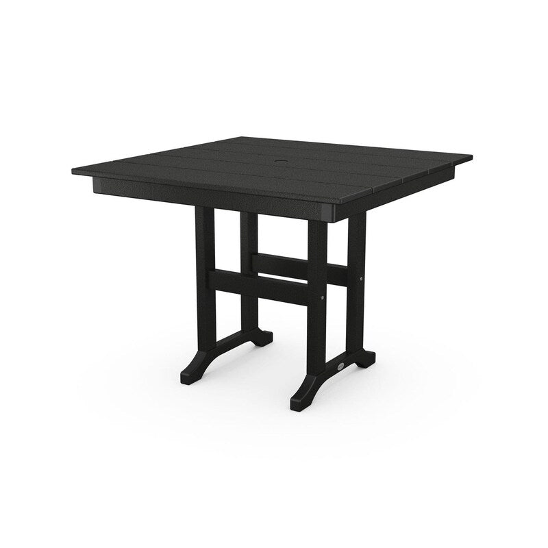 POLYWOOD 37-Inch Farmhouse Dining Table - Black