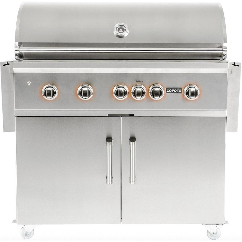 Coyote S-Series 42-Inch 5-Burner Natural Gas Grill With RapidSear Infrared Burner & Rotisserie - C2SL42NG + C1S42CT