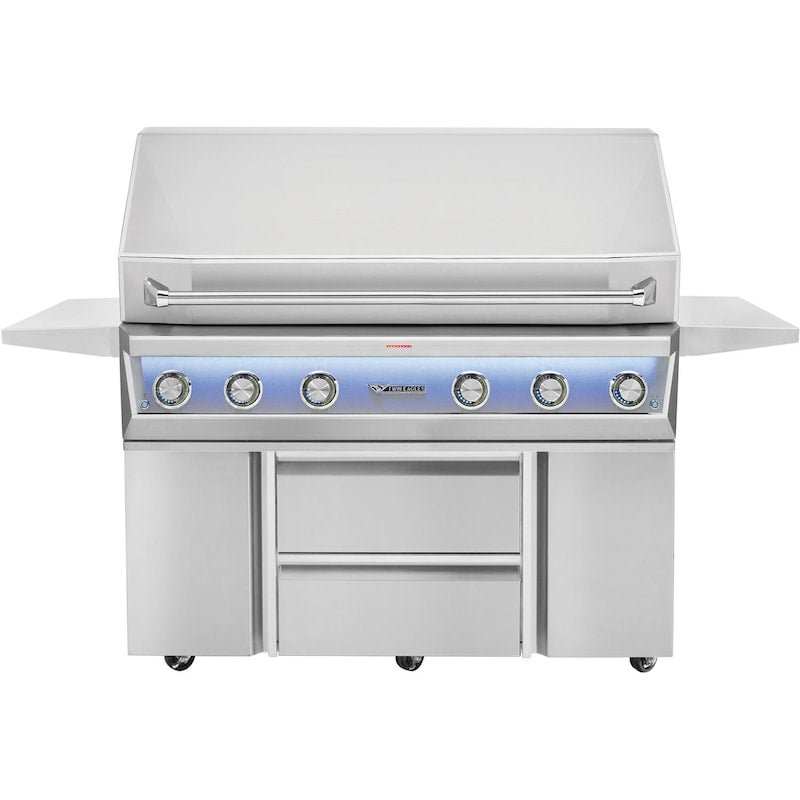 Twin Eagles Eagle One 54-Inch 4-Burner Natural Gas Grill with Sear Zone & Two Infrared Rotisserie Burners On Deluxe Cart - TE1BQ54RS-N