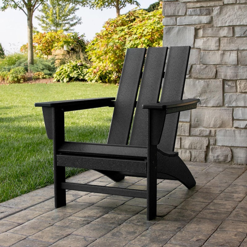 POLYWOOD Modern Adirondack Chair - Black