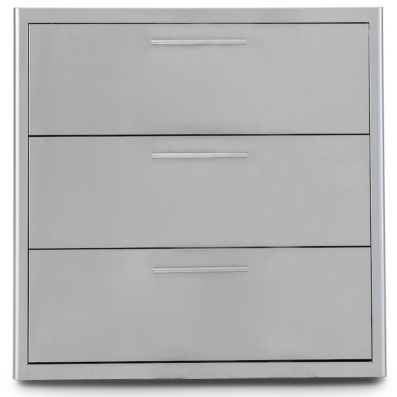 Blaze 30-Inch Stainless Steel Triple Access Drawer - BLZ-30W-3DRW-LT