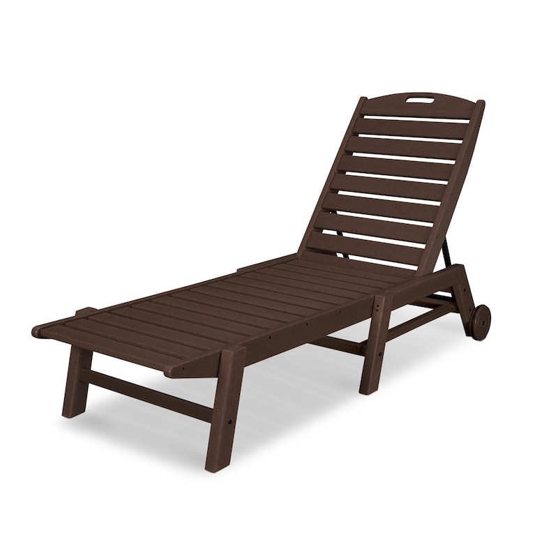 POLYWOOD Nautical Chaise W/Wheels - Mahogany