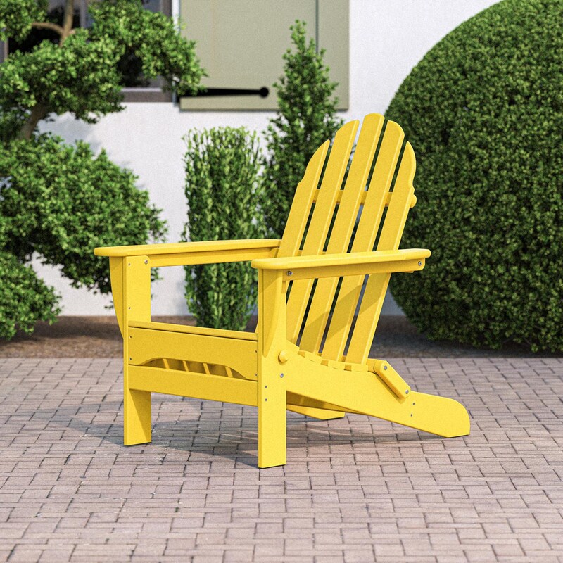 POLYWOOD Classic Folding Adirondack Chair - Lemon