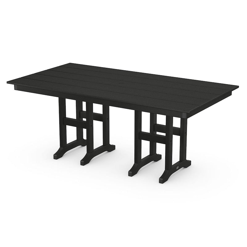 POLYWOOD 37 X 72-Inch Farmhouse Dining Table - Black