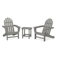 Thumbnail for POLYWOOD Classic Adirondack 3-Piece Set W/ South Beach 18-Inch Side Table - Slate Grey