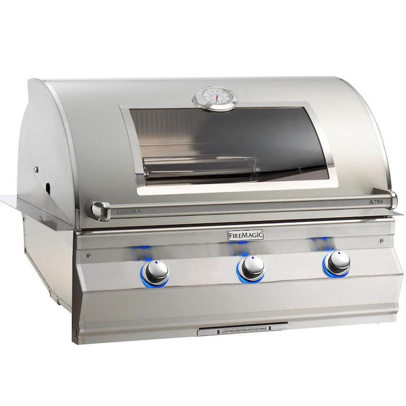 Fire Magic Aurora A790I 36-Inch Built-In Propane Gas Grill With One Infrared Burner, Magic View Window, And Analog Thermometer - A790I-7LAP-W