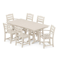 Thumbnail for POLYWOOD La Casa Cafe 7 Piece Farmhouse Dining Set - Sand