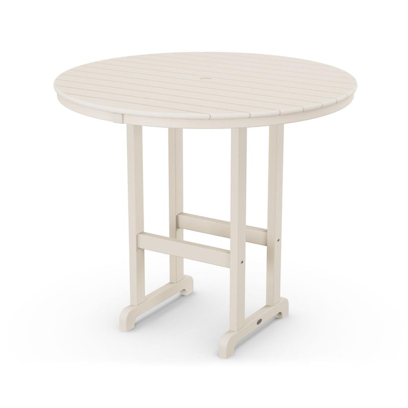 POLYWOOD 48-Inch Round Bar Table - Sand