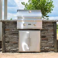 Thumbnail for Coyote Ready-To-Assemble 5 Ft Outdoor Kitchen Island With 28-Inch C-Series Natural Gas Grill (Ships As Propane With Conversion Fittings) - Stacked Stone/Stone Gray - RTAC-G5-SG-C1C28NG