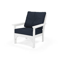 Thumbnail for POLYWOOD Vineyard Deep Seating Chair - White / Marine Indigo