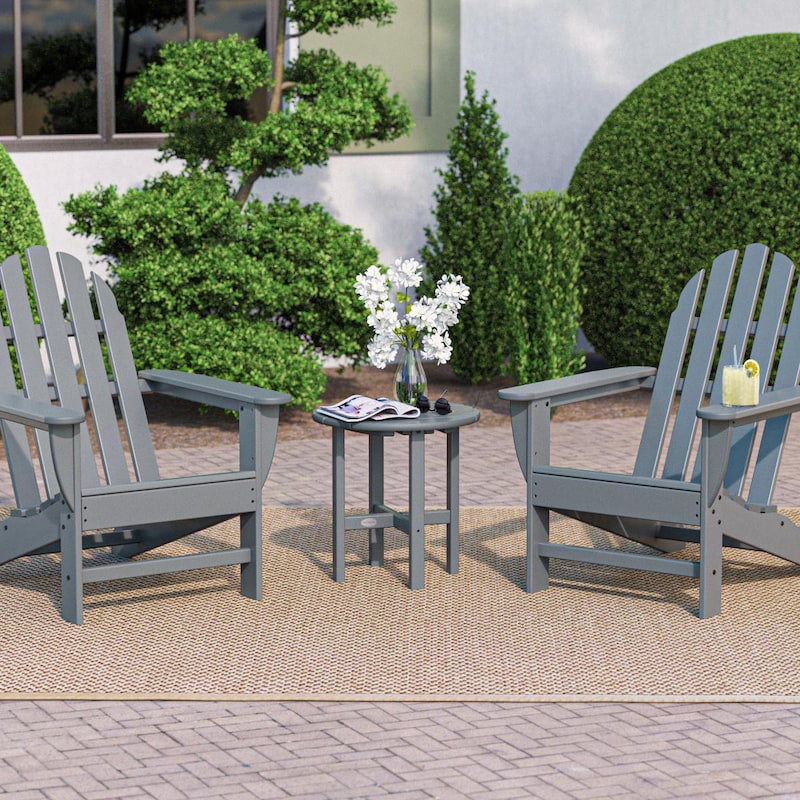 POLYWOOD Classic Adirondack 3-Piece Set - Slate Grey