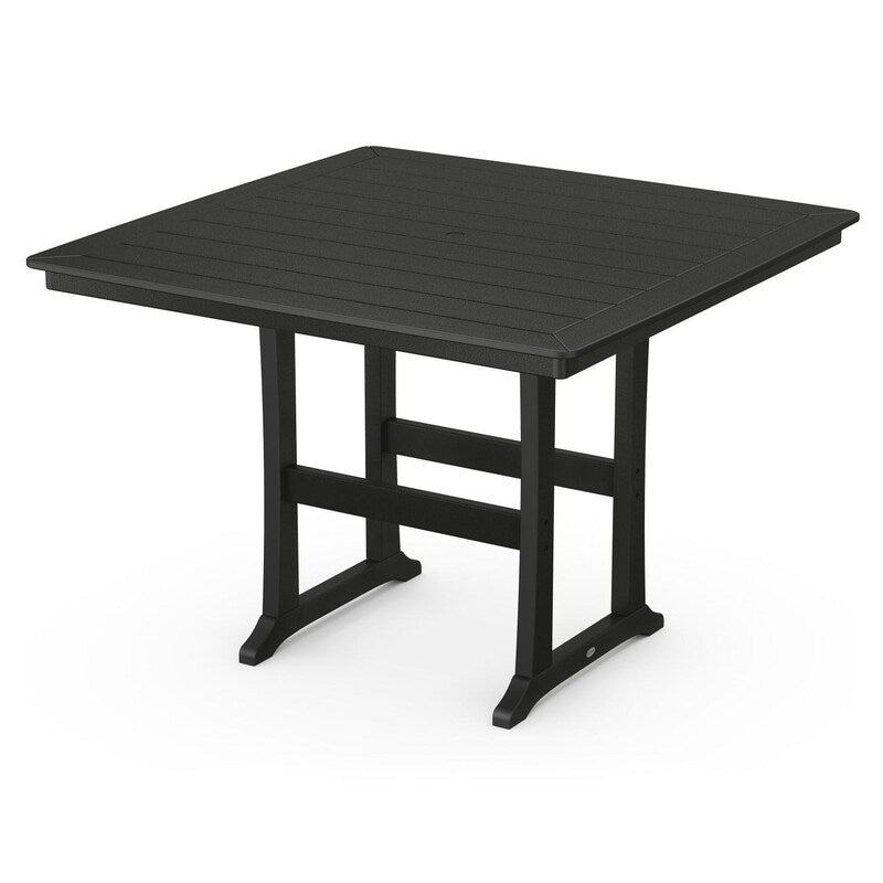 POLYWOOD Nautical Trestle 59-Inch Bar Table - Black