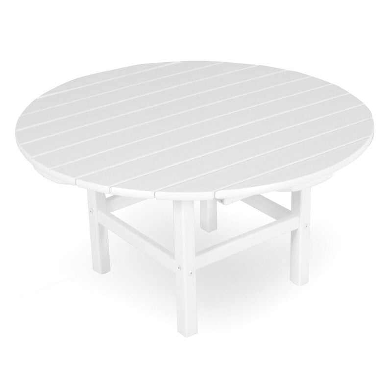 POLYWOOD 38-Inch Round Conversation Table - White