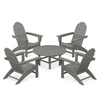 Thumbnail for POLYWOOD Vineyard 5-Piece Adirondack Chair Conversation Set - Slate Grey