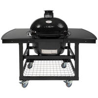 Thumbnail for Primo Oval Large 300 Ceramic Kamado Grill On Steel Cart With 2-Piece Island Side Shelves And Stainless Steel Grates - PGCLGH (2021)