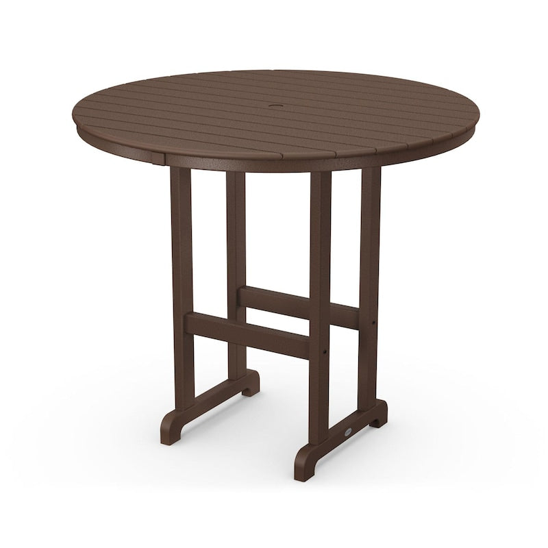 POLYWOOD 48-Inch Round Bar Table - Mahogany