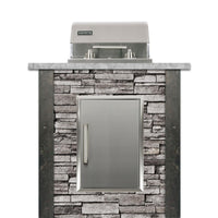 Thumbnail for Coyote Ready-To-Assemble 3 Ft Outdoor Kitchen Island With 18-Inch Electric Grill And Access Door - Stacked Stone/Stone Gray - RTAC-E3S-SG-C1EL120SM