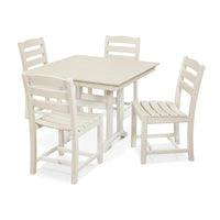 Thumbnail for POLYWOOD La Casa Cafe 5 Piece Farmhouse Trestle Side Chair Dining Set - Sand