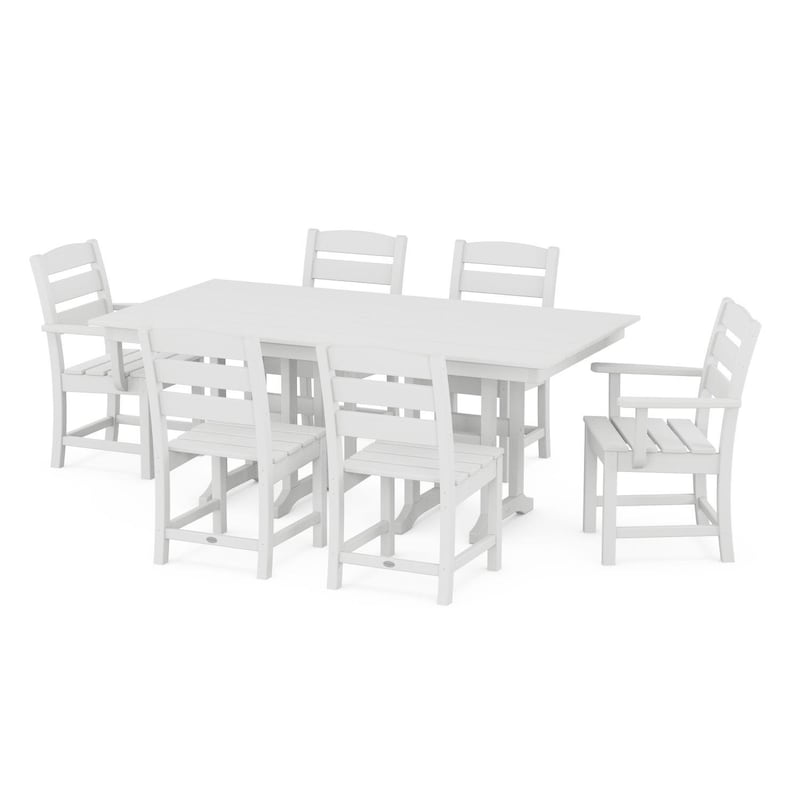 POLYWOOD Lakeside 7-Piece Farmhouse Dining Set - White