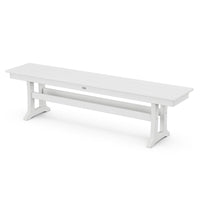 Thumbnail for POLYWOOD Farmhouse Trestle 65-Inch Bench - White