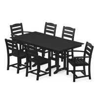 Thumbnail for POLYWOOD La Casa Cafe 7 Piece Farmhouse Dining Set - Black