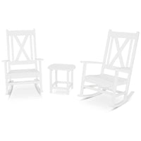 Thumbnail for POLYWOOD Braxton 3-Piece Porch Rocking Chair Set in White