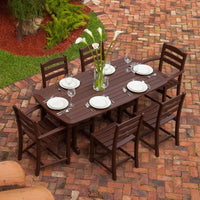 Thumbnail for POLYWOOD La Casa Cafe 7 Piece Rectangular Arm Chair Dining Set - Mahogany
