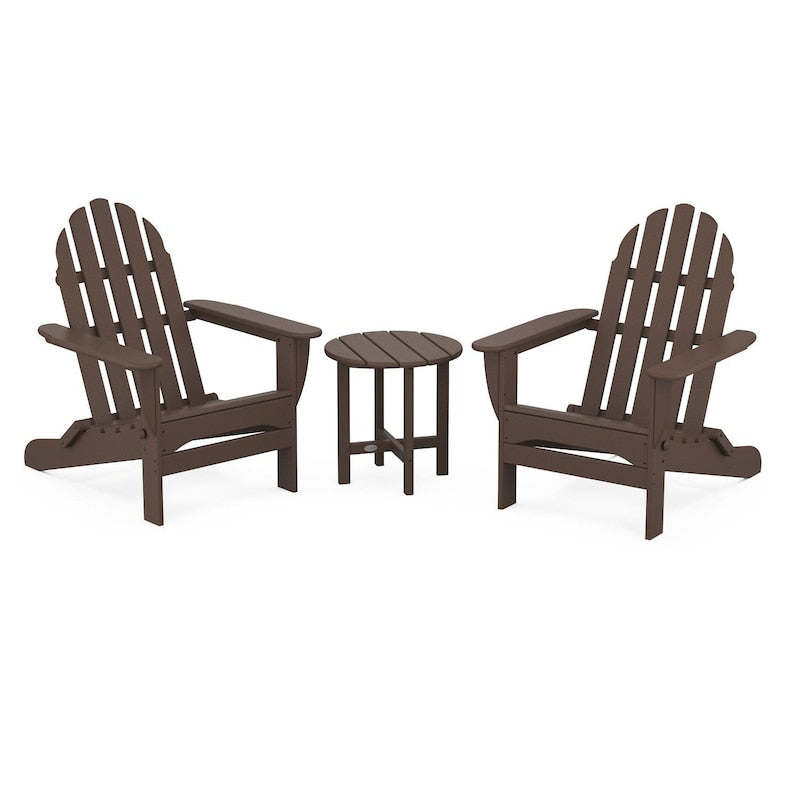 POLYWOOD Classic Folding Adirondack 3-Piece Set - Mahogany