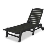 Thumbnail for POLYWOOD Nautical Chaise W/Wheels - Black