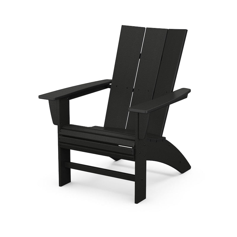 POLYWOOD Modern Curveback Adirondack Chair - Black