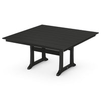 Thumbnail for POLYWOOD 59-Inch Farmhouse Trestle Dining Table - Black