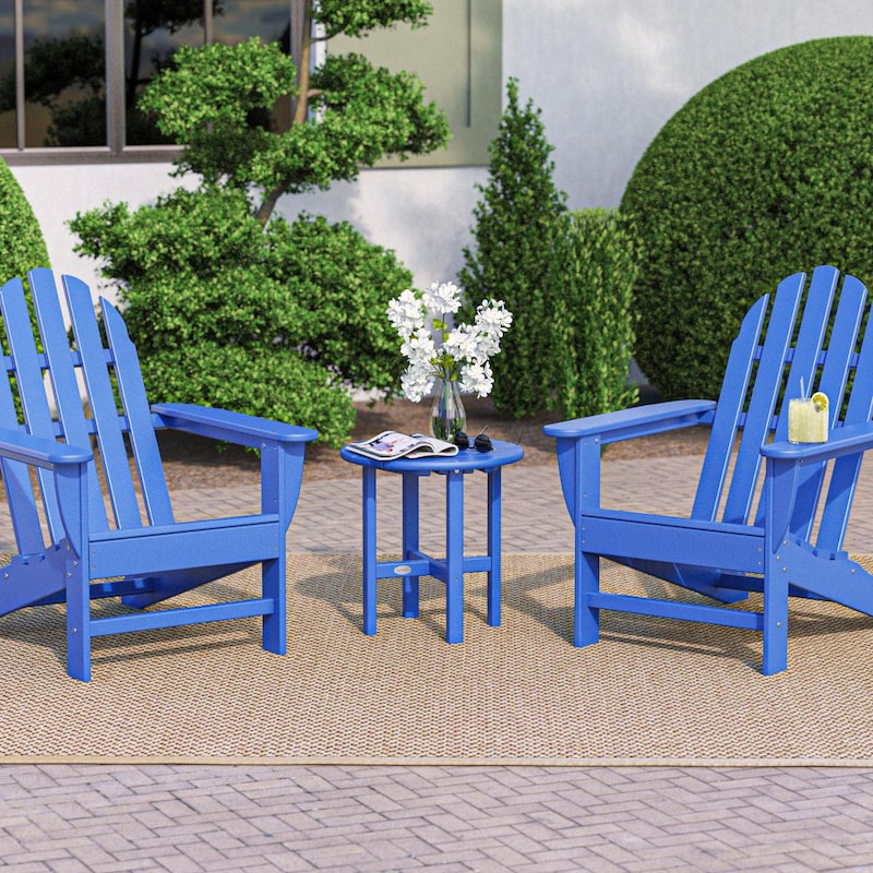 POLYWOOD Classic Adirondack 3-Piece Set - Pacific Blue