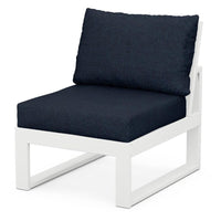 Thumbnail for POLYWOOD Modular Armless Chair in White / Marine Indigo