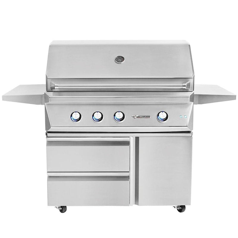 Twin Eagles 42-Inch 3-Burner Natural Gas Grill with Infrared Rotisserie Burner On Deluxe Cart